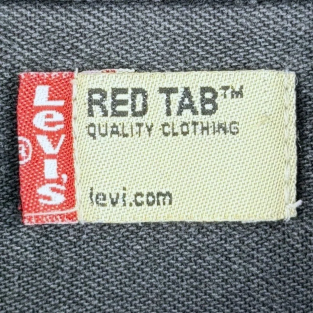 Levi's Red Tab Denim Shirt Men LARGE Blk Gray Metal Button Workwear Y2K Vintage